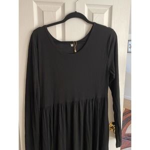 Black long Casual Dress Comfortable Plus Size